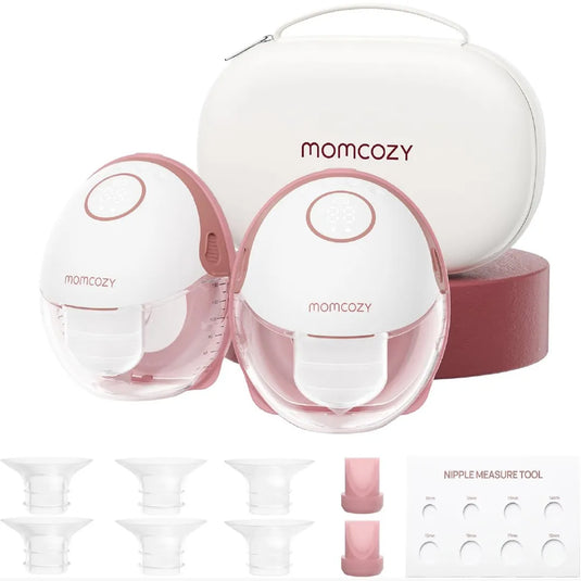 Extractor de leche manos libres Mobile Style M6, ultradelgado y silencioso, con 3 modos y 9 niveles de succión, hasta 180 minutos de batería - Momcozy