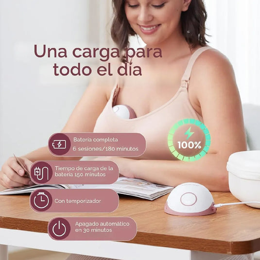 Extractor de leche manos libres Mobile Style M6, ultradelgado y silencioso, con 3 modos y 9 niveles de succión, hasta 180 minutos de batería - Momcozy