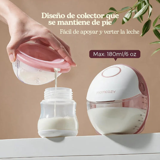Extractor de leche manos libres Mobile Style M6, ultradelgado y silencioso, con 3 modos y 9 niveles de succión, hasta 180 minutos de batería - Momcozy