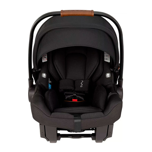 Coche paseador con portabebés "Triv Next", con espaldar reclinable, arnés de seguridad de 5 puntos, barra de empuje ajustable y detalles en cuero sintético - Nuna