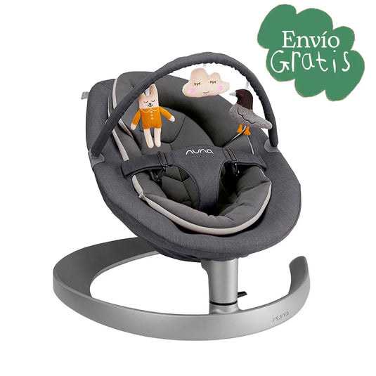Silla mecedora con exclusivo balanceo sin motor LEAF™ GROW, tres posiciones de reclinado ergonómicas, elegante diseño holandés, acompaña el crecimiento de tu bebé, barra de juguetes extraíble, certificado OEKO-TEX® y GOTS - Nuna