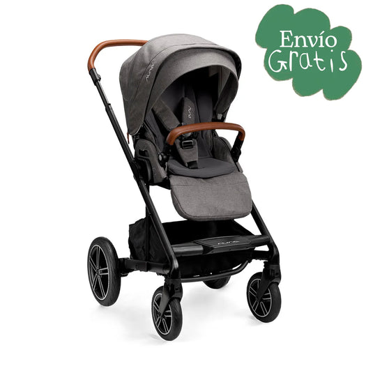 Coche paseador MIXX™ next con plegado compacto, cinturón de seguridad con hebilla magnética, múltiples posiciones de reclinado, fácil de plegar, manillar ajustable en altura de piel ecológica - Nuna
