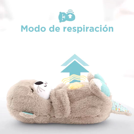 Nutria dormilona compañera de sueño, peluche que respira y abraza a tu bebé mientras duerme, hecho de materia suave e hipoalergénico