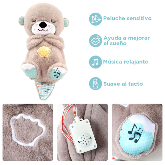 Nutria dormilona compañera de sueño, peluche que respira y abraza a tu bebé mientras duerme, hecho de materia suave e hipoalergénico