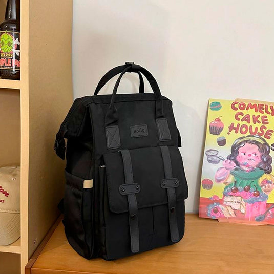 Pañalera morral de doble correas con botones, de gran capacidad, bolso multifuncional, con bolsillos térmicos, correas ajustables, múltiples divisiones interiores