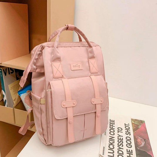 Pañalera morral de doble correas con botones, de gran capacidad, bolso multifuncional, con bolsillos térmicos, correas ajustables, múltiples divisiones interiores