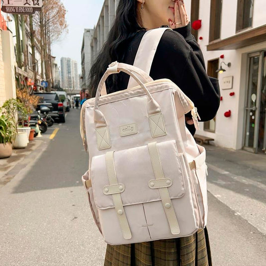 Pañalera morral de doble correas con botones, de gran capacidad, bolso multifuncional, con bolsillos térmicos, correas ajustables, múltiples divisiones interiores