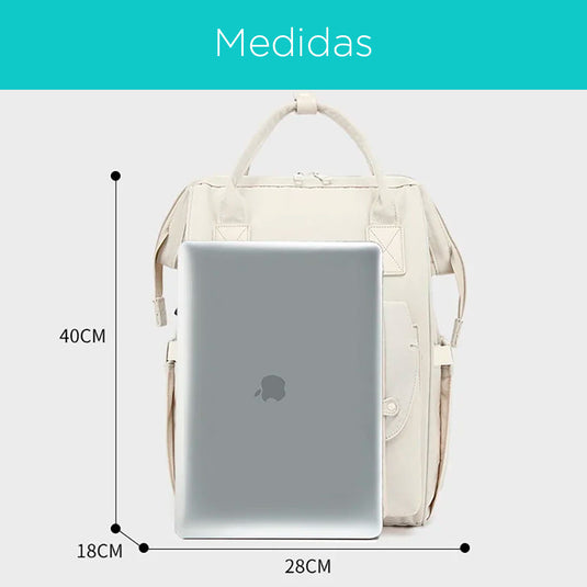 Pañalera morral de doble correas con botones, de gran capacidad, bolso multifuncional, con bolsillos térmicos, correas ajustables, múltiples divisiones interiores