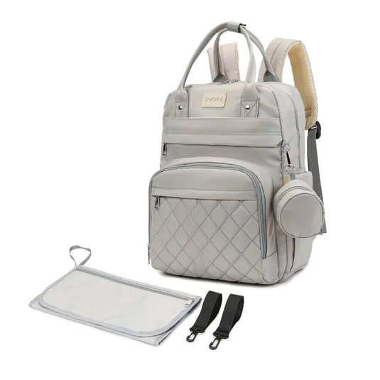 Pañalera moral multifuncional de gran capacidad, con cambiador portátil y monedero