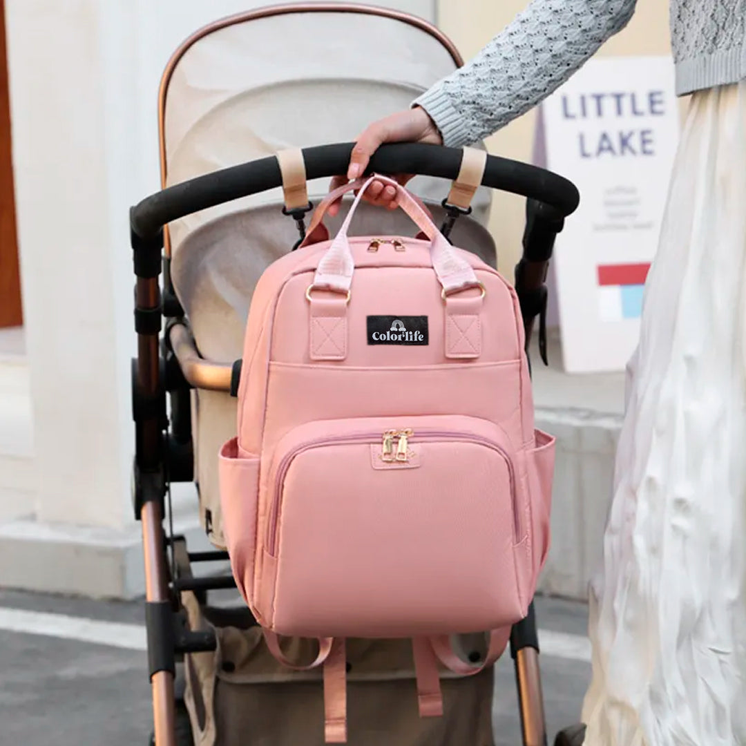 Pañalera multifuncional tipo morral, unisex, de gran capacidad y con soporte para coche - Color&Life