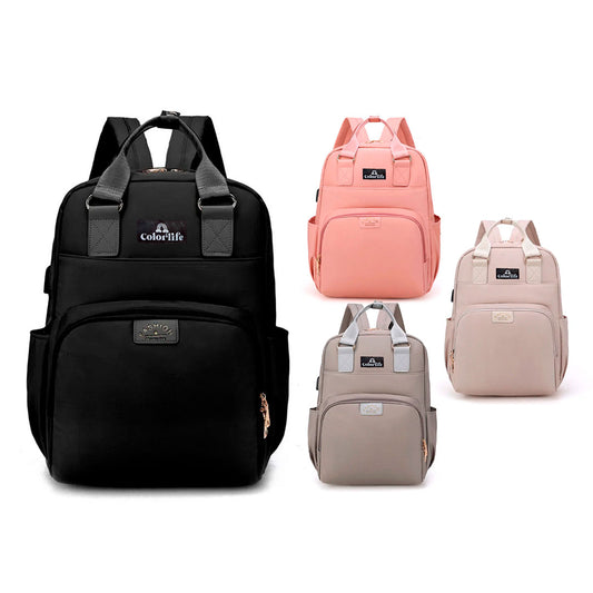Pañalera multifuncional tipo morral, unisex, de gran capacidad y con soporte para coche - Color&Life