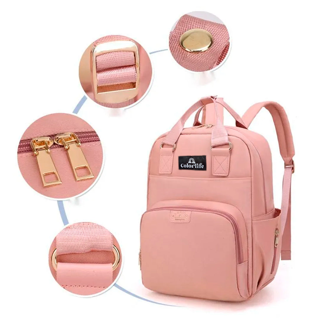 Pañalera multifuncional tipo morral, unisex, de gran capacidad y con soporte para coche - Color&Life
