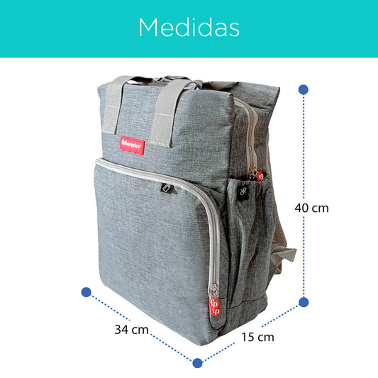 Pañalera tipo morral con cambiador para bebé, multifuncional, de 11 bolsillos, espaldar ajustable, hecha en material de alta calidad - Fisher Price
