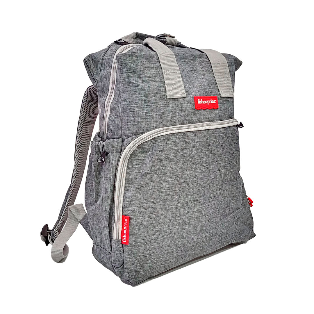 Pañalera tipo morral con cambiador para bebé, multifuncional, de 11 bolsillos, espaldar ajustable, hecha en material de alta calidad - Fisher Price