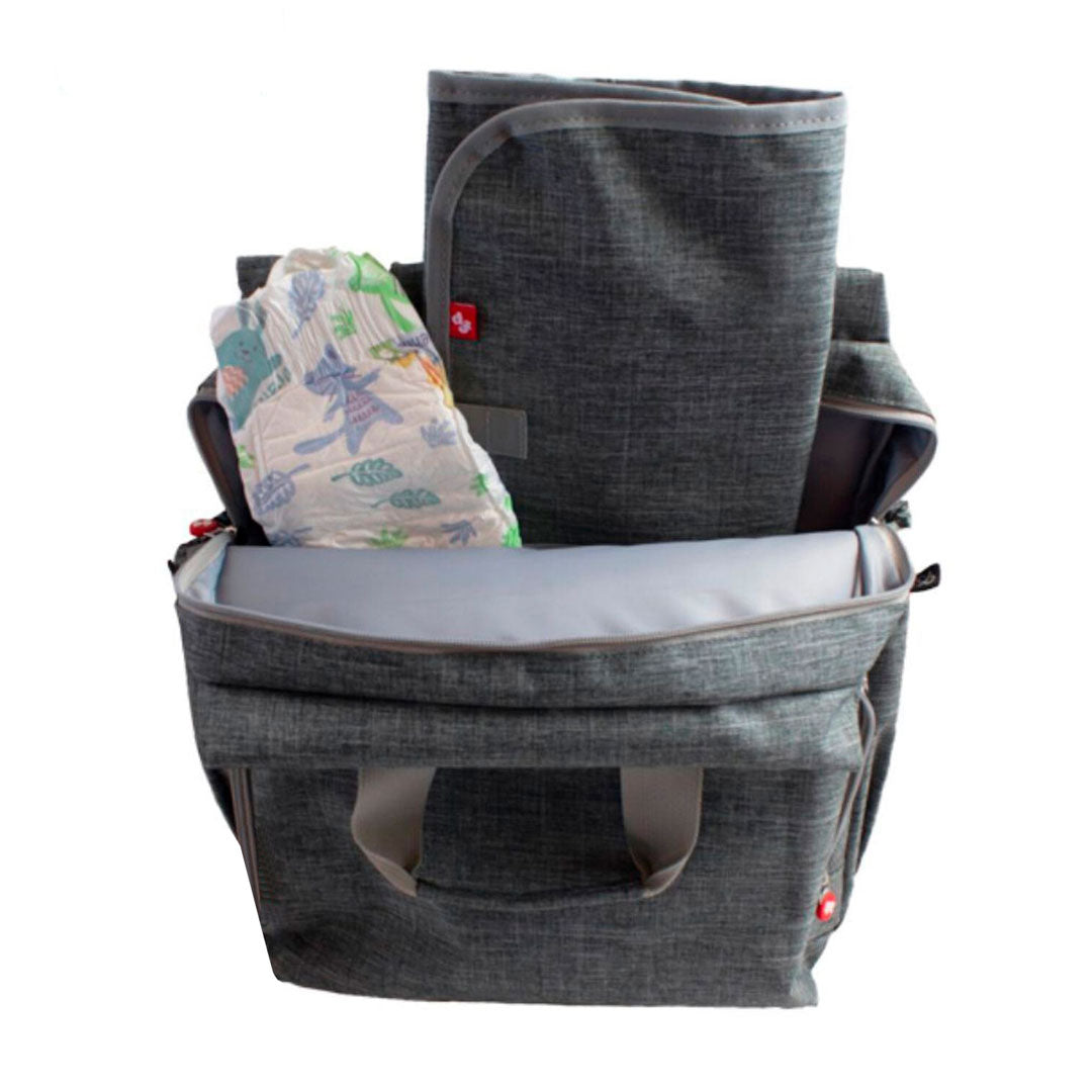 Pañalera tipo morral con cambiador para bebé, multifuncional, de 11 bolsillos, espaldar ajustable, hecha en material de alta calidad - Fisher Price
