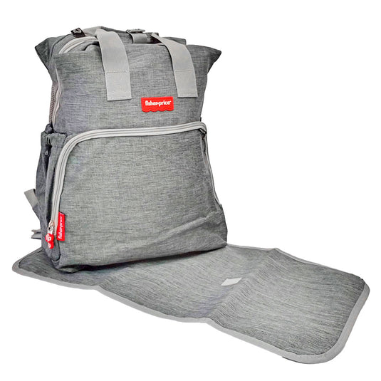 Pañalera tipo morral con cambiador para bebé, multifuncional, de 11 bolsillos, espaldar ajustable, hecha en material de alta calidad - Fisher Price