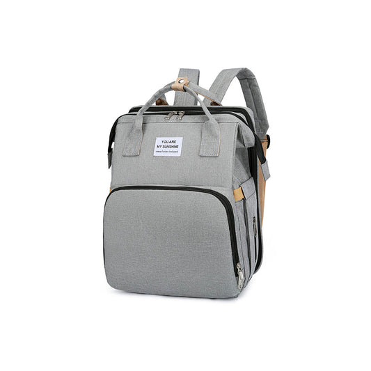 Pañalera de gran capacidad con cuna desplegable y bolsillo térmico para teteros - Sunshine