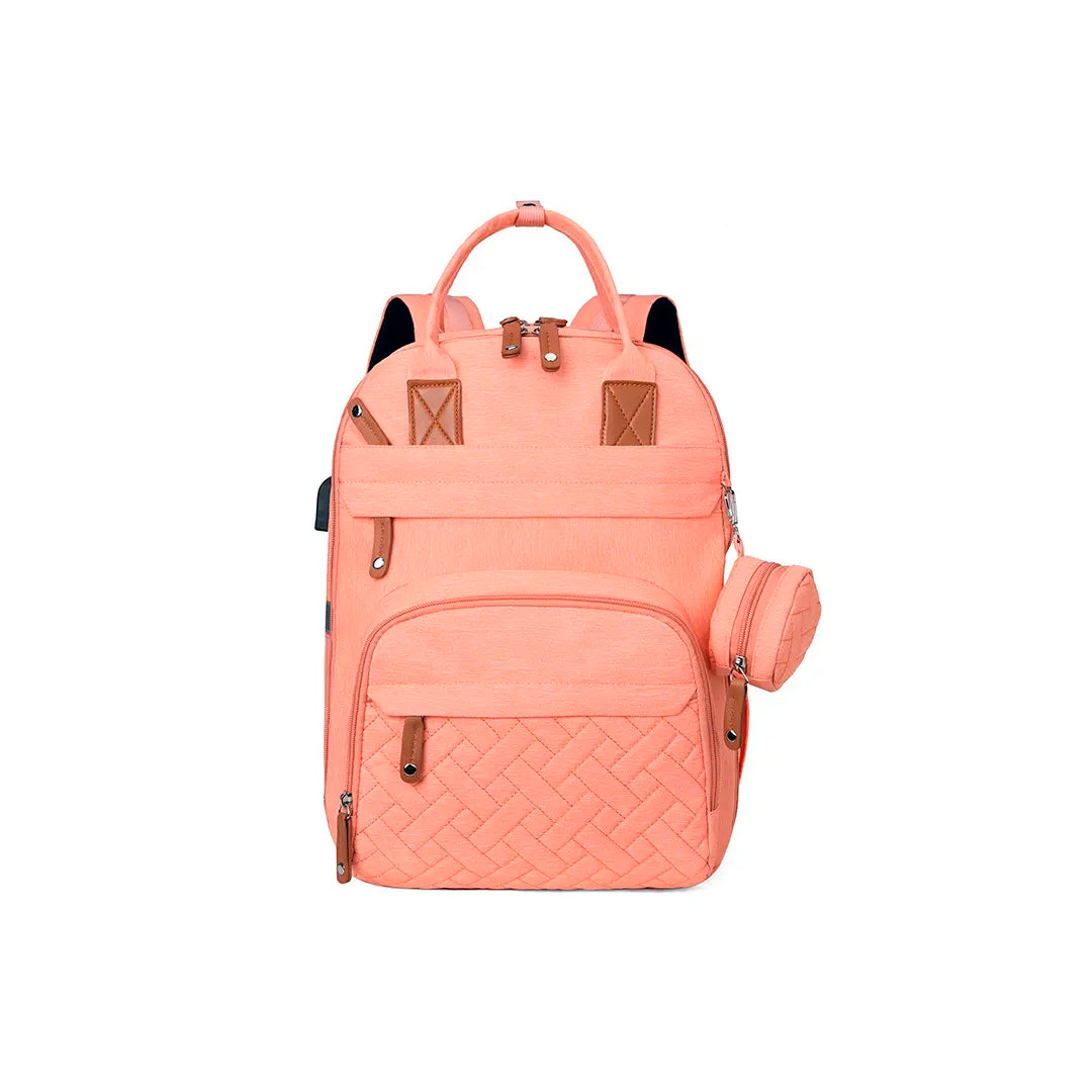 Pañalera tipo morral de gran capacidad, con bolsillos térmicos y cambiador portátil impermeable