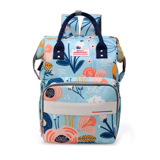 Pañalera tipo morral con diseño estampado, material impermeable, de gran capacidad y diseños variados - Sunshine