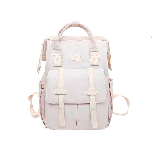 Pañalera morral de doble correas con botones, de gran capacidad, bolso multifuncional, con bolsillos térmicos, correas ajustables, múltiples divisiones interiores