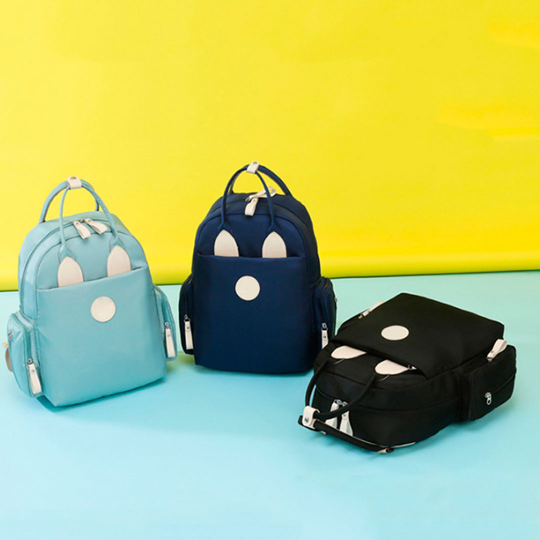 Pañalera morral multifuncional con diseño Conejito, de buena capacidad, hecha en material resistente al agua, con bolsillos térmicos - Color & Life