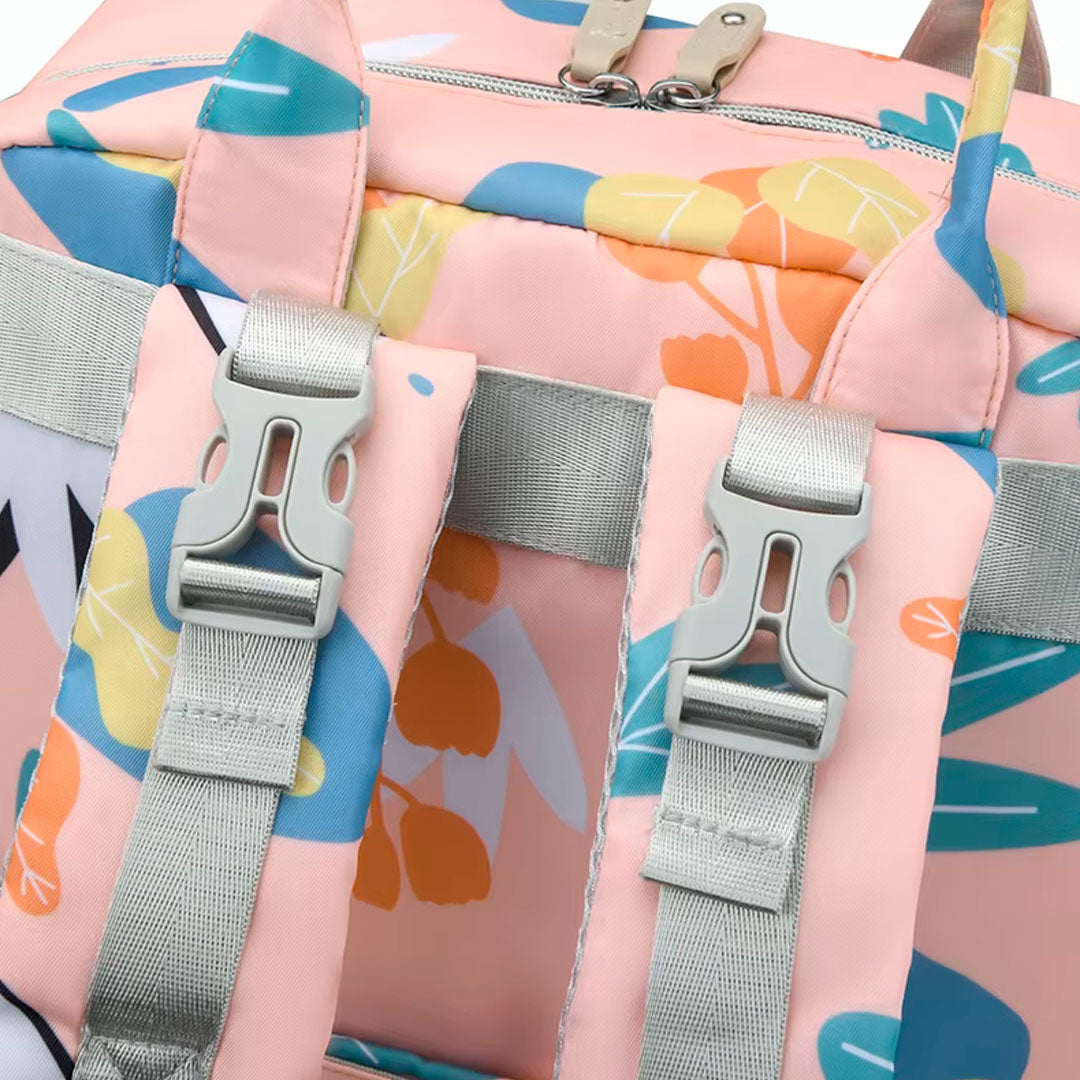 Pañalera con diseño estampado con monedero Duoduoya, de buena capacidad de almacenamiento, múltiples compartimientos, hecha en tela de poliéster Oxford resistente e impermeable