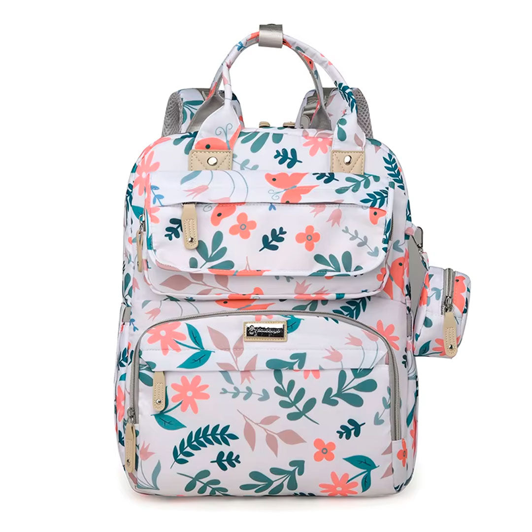 Pañalera con diseño estampado con monedero Duoduoya, de buena capacidad de almacenamiento, múltiples compartimientos, hecha en tela de poliéster Oxford resistente e impermeable