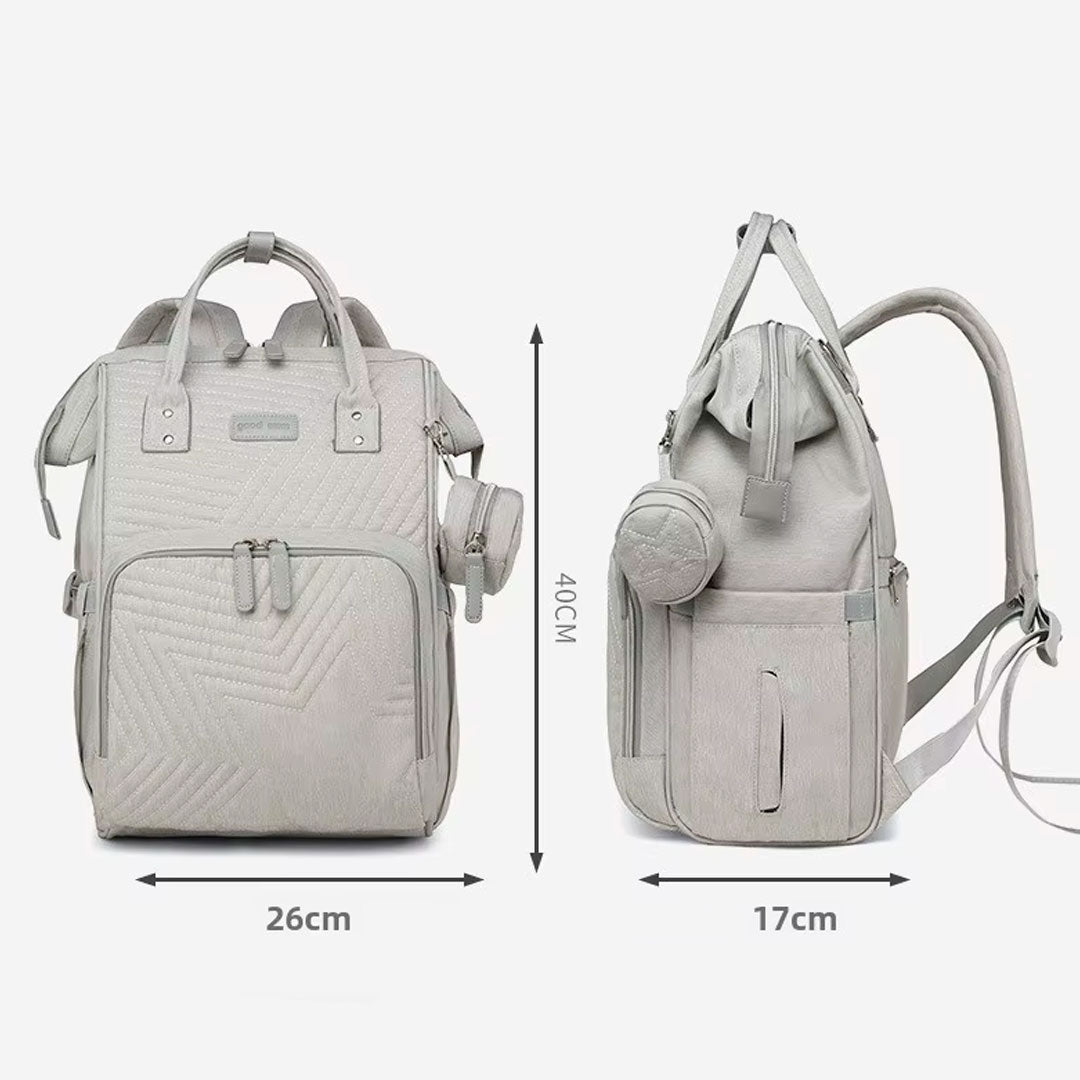 Pañalera morral multifuncional Estrellita Goodmum, de gran capacidad de almacenamiento, con divisiones internas, correas ergonómicas ajustables, hecha en tela de gran calidad