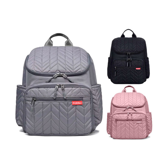 Pañalera morral multifuncional con solapa bordada, con cambiador portátil, de gran capacidad, correas ajustables, bolsillos térmicos, correitas para colgar del coche, hecha en material resistente
