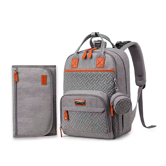 Pañalera morral con monedero y cambiador portátil, buena capacidad de almacenamiento, hecha en material resistente, múltiples bolsillos separados, correas ajustables - GoodMum