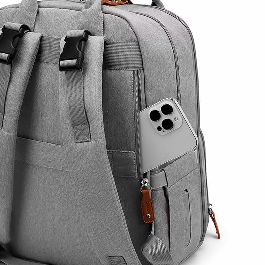 Pañalera morral con monedero y cambiador portátil, buena capacidad de almacenamiento, hecha en material resistente, múltiples bolsillos separados, correas ajustables - GoodMum