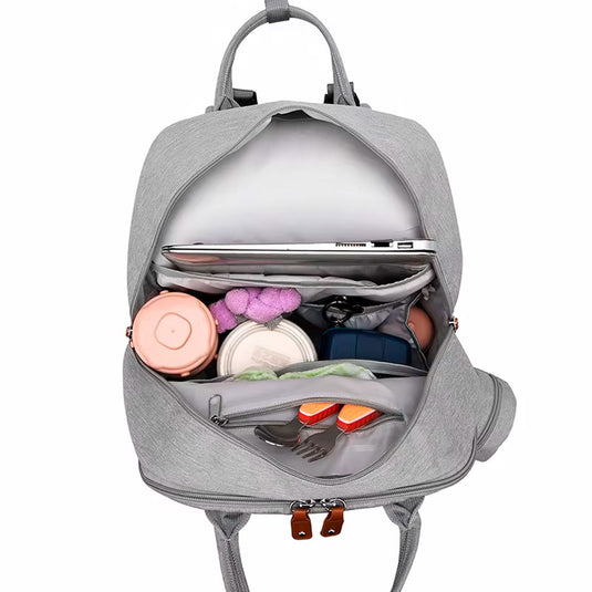 Pañalera morral con monedero y cambiador portátil, buena capacidad de almacenamiento, hecha en material resistente, múltiples bolsillos separados, correas ajustables - GoodMum