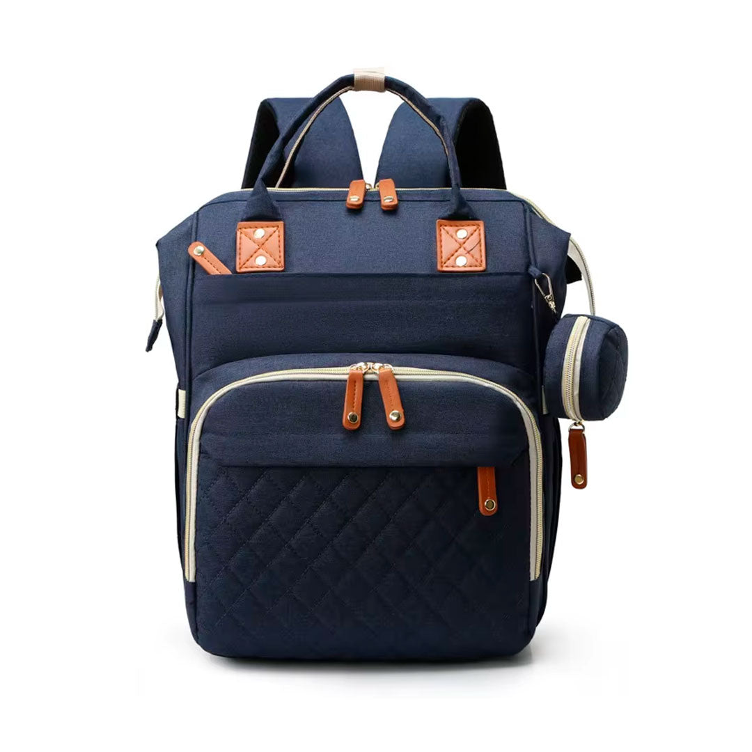 Pañalera multifuncional con monedero, buena capacidad de almacenamiento, en materiales de alta calidad impermeable, con bolsillos térmicos, bolsillo de seguridad trasero para celular, laterales para botella y pañitos húmedos