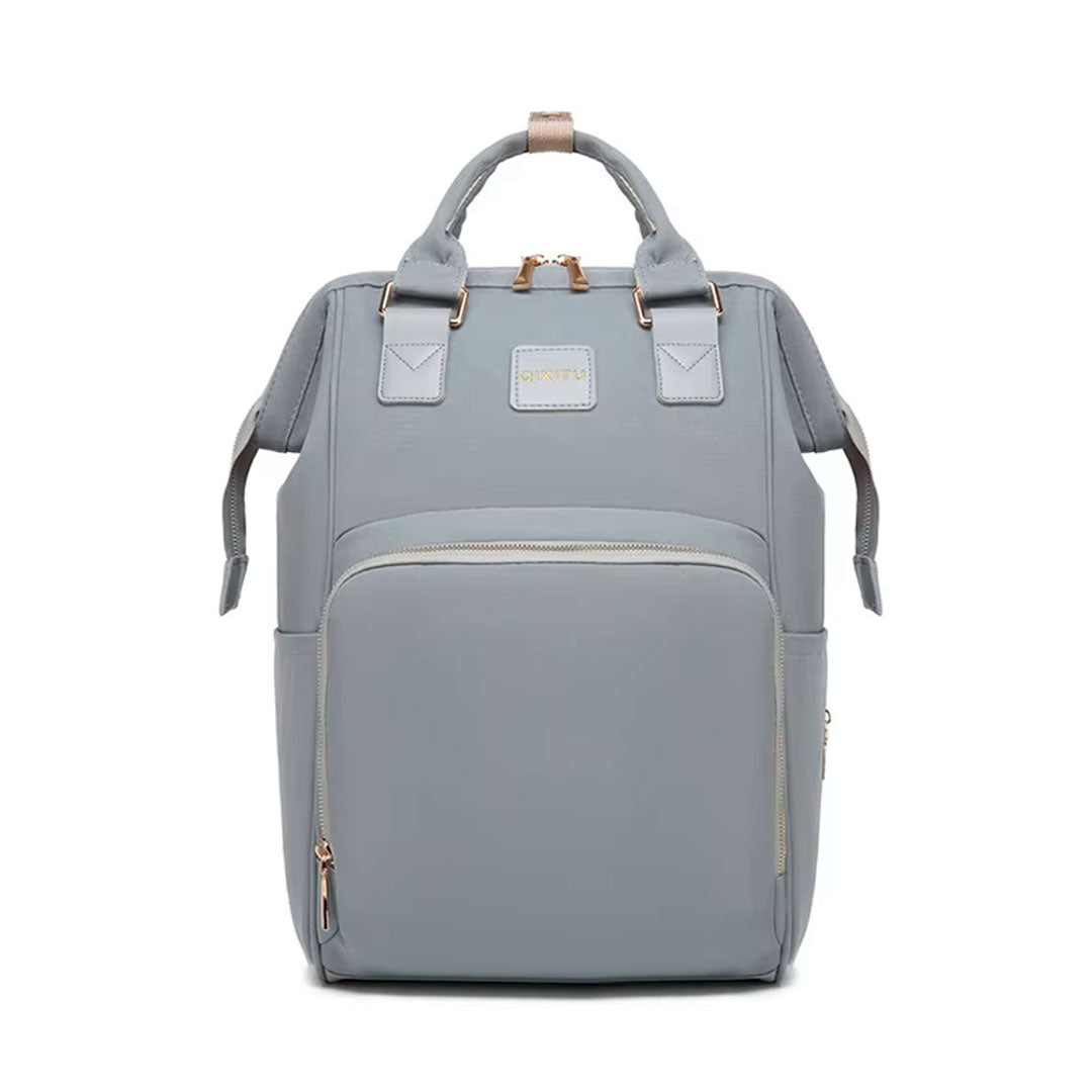 Pañalera morral Qixitu multifuncional de múltiples bolsillos, de buena capacidad de almacenamiento, varias divisiones de compartimientos para organizar, con bolsillos térmicos para teteros