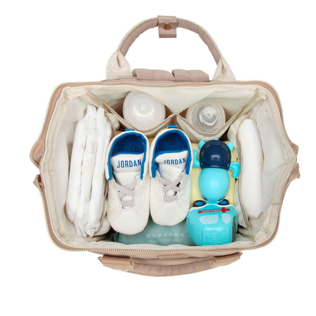 Pañalera morral Qixitu multifuncional de múltiples bolsillos, de buena capacidad de almacenamiento, varias divisiones de compartimientos para organizar, con bolsillos térmicos para teteros