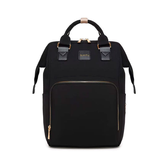 Pañalera morral Qixitu multifuncional de múltiples bolsillos, de buena capacidad de almacenamiento, varias divisiones de compartimientos para organizar, con bolsillos térmicos para teteros