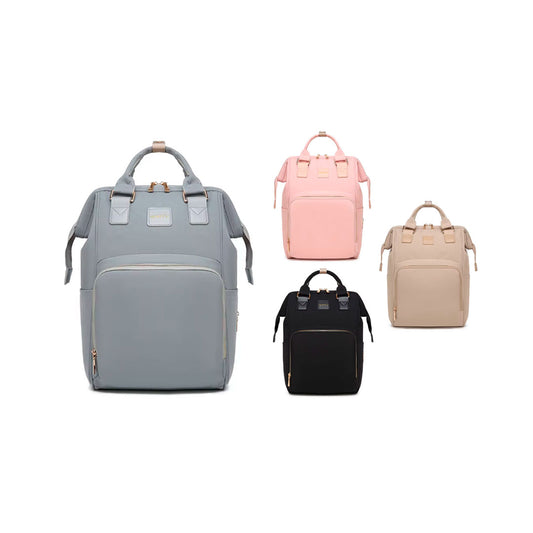 Pañalera morral Qixitu multifuncional de múltiples bolsillos, de buena capacidad de almacenamiento, varias divisiones de compartimientos para organizar, con bolsillos térmicos para teteros