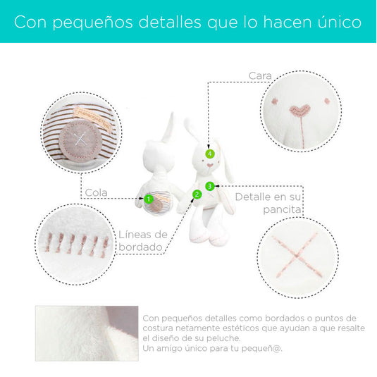 Muñeco de peluche para abrazar y calmar al recién nacido, suave juguete para dormir
