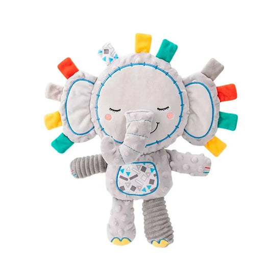 Peluche multisensorial con diseño de animalitos para bebé, hecho en material resistente, suave e hipoalergénico, juguete de apego con distintas texturas, cascabel - Cocco Semana 2026