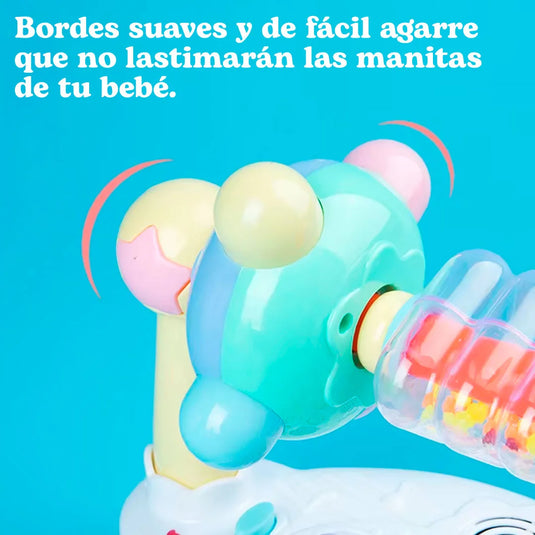 Piano musical didáctico con luces y melodías para bebé, botones clásicos de notas musicales Do Re Mi, hecho en material de alta calidad con superficie lisa, iluminación y sonidos con cada tecla, control de volumen, ideal para estimulación auditiva