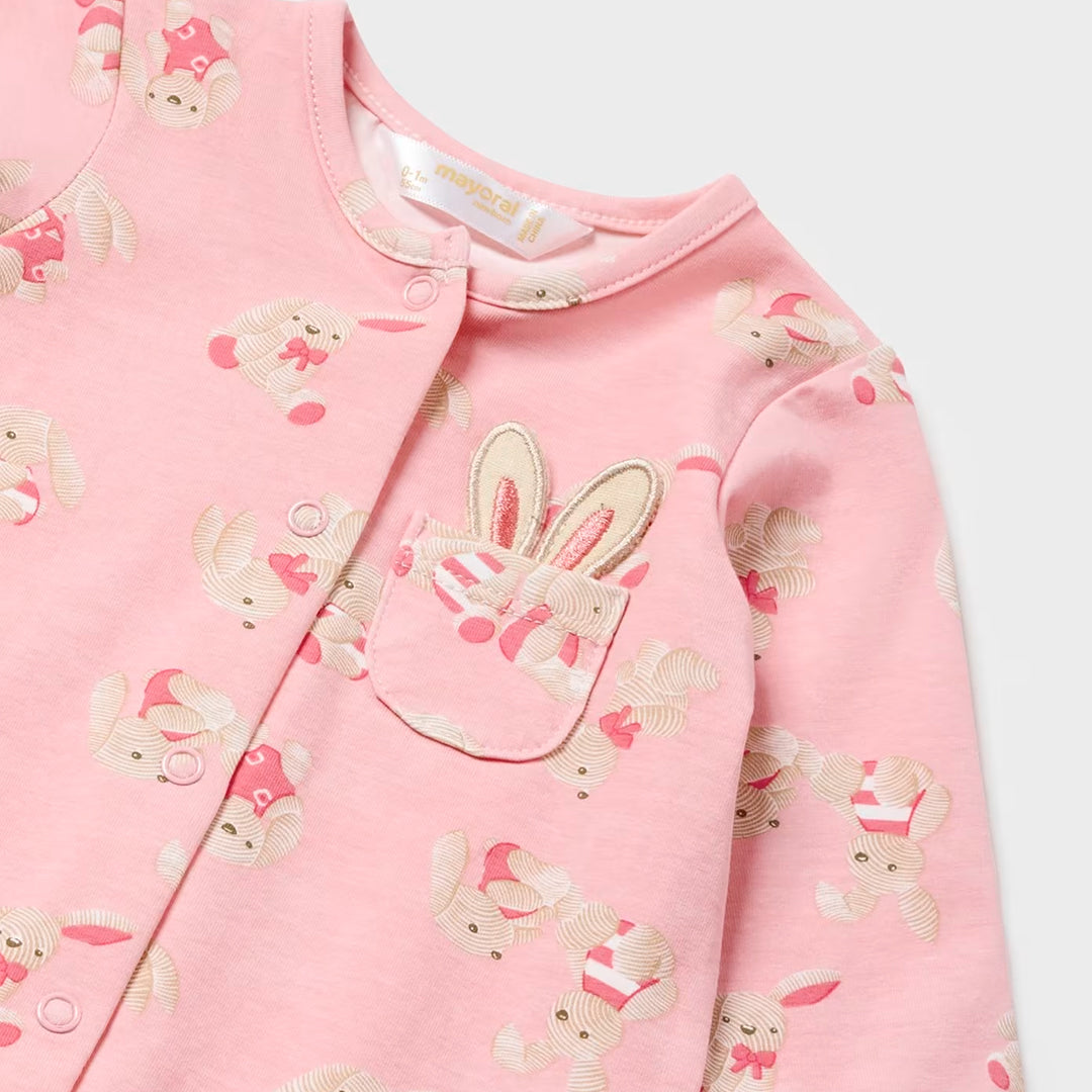 Pijama larga para recién nacido con estampado de conejos - Mayoral