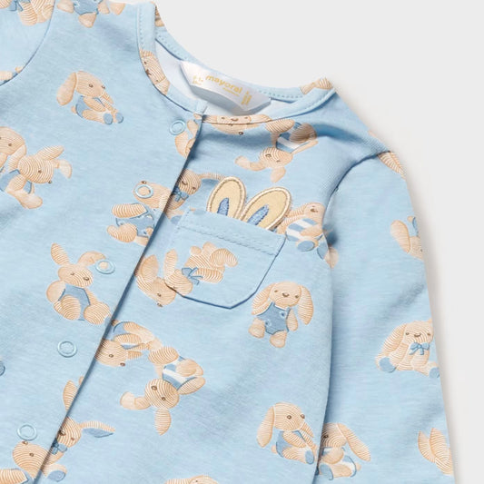 Pijama larga para recién nacido con estampado de conejos - Mayoral