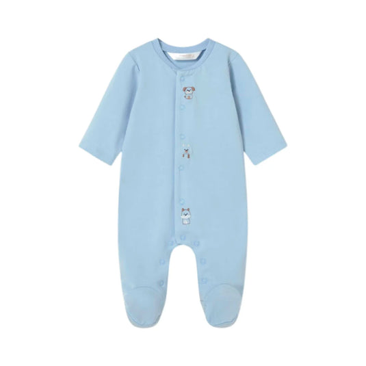 Pijama enteriza manga larga con pies azul perritos - Mayoral