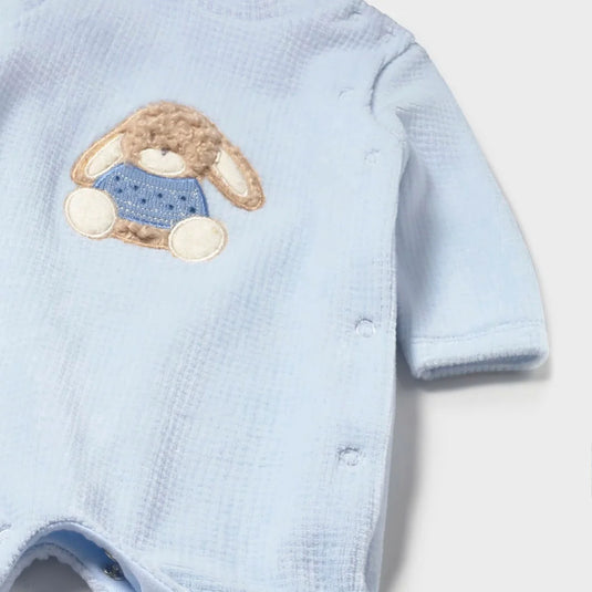 Pijama mameluco manga larga Conejitos para bebé, cuello redondo, cierre con botones a presión en la parte delantera, botones a presión en la entrepierna para facilitar la puesta, cálido tejido de algodón con tacto suave y aterciopelado - Mayoral