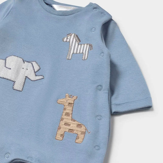 Pijama mameluco con diseño estampado para bebé, cuello redondo, cierre con botones a presión en la parte delantera, botones a presión en la entrepierna para facilitar la puesta de la prenda, diseño estampado - Mayoral