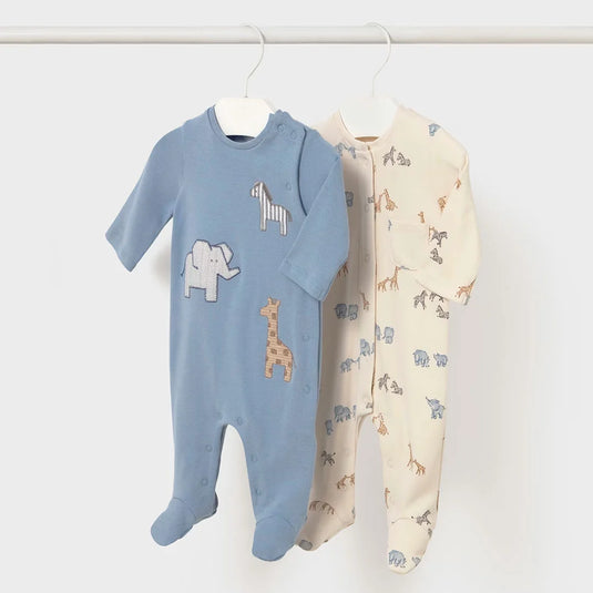 Pijama mameluco con diseño estampado para bebé, cuello redondo, cierre con botones a presión en la parte delantera, botones a presión en la entrepierna para facilitar la puesta de la prenda, diseño estampado - Mayoral