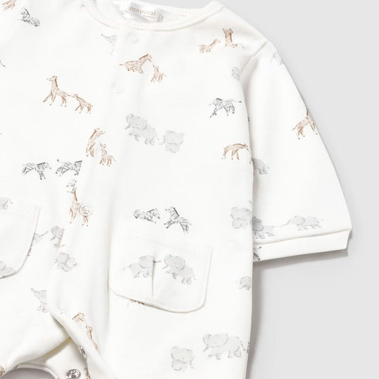 Pijama mameluco manga larga diseño estampado, cuello redondo, cierre con botones a presión en la parte delantera, botones a presión en la entrepierna para facilitar la puesta de la prenda, diseño estampado - Mayoral