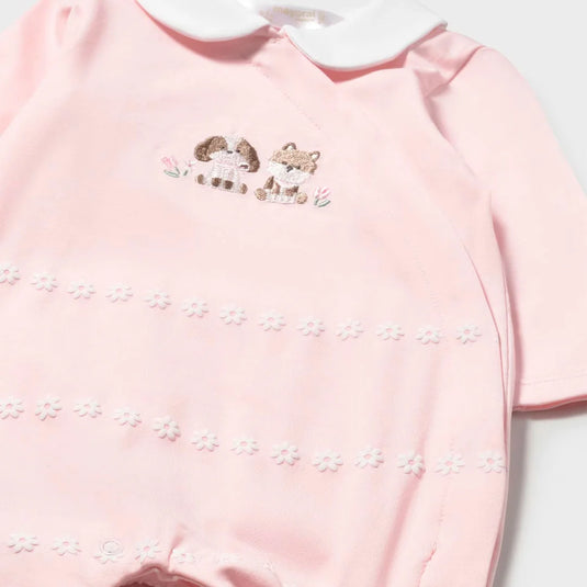 Pijama de diseño enterizo color rosa para bebé - Mayoral
