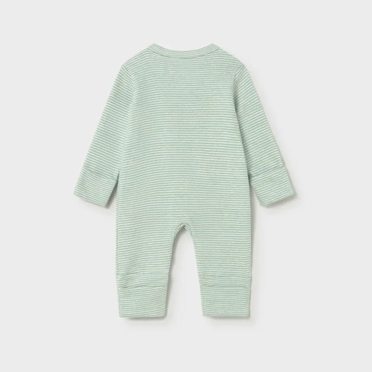 Pijama diseño enterizo verde con rayas para bebé - Mayoral