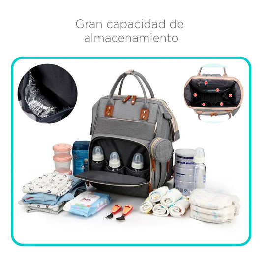 Pañalera moisés con monedero premium para bebés, multifuncional con cuna-cambiador incorporado, de gran capacidad y múltiples compartimentos